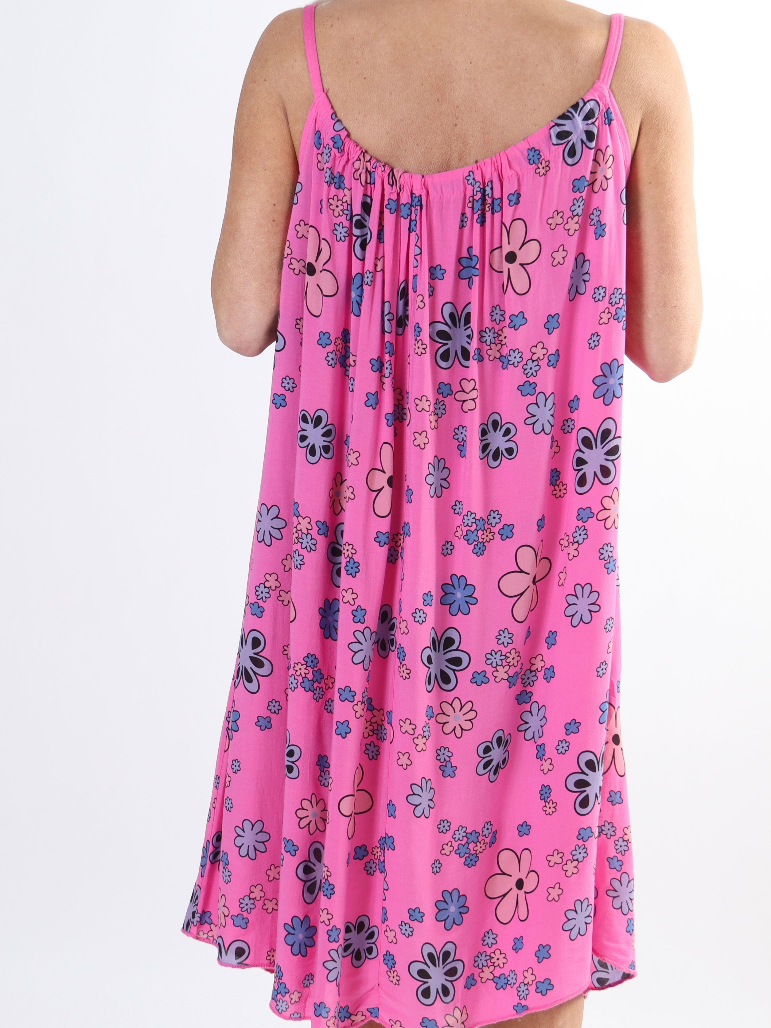 Sunshines Flower - Lätt viskosklänning med blommönster i stora storlekar